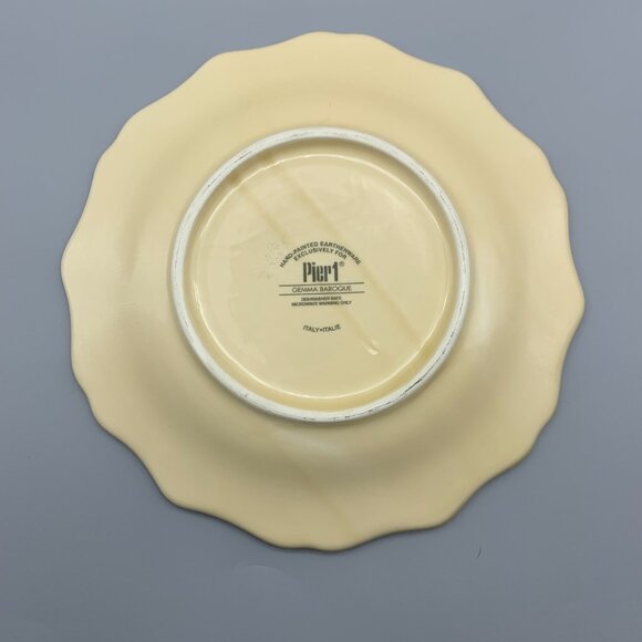 Set of 2  Pier1 Gemma Baroque Hand-painted Earthenware Salad Plates 9" - Picture 4 of 8